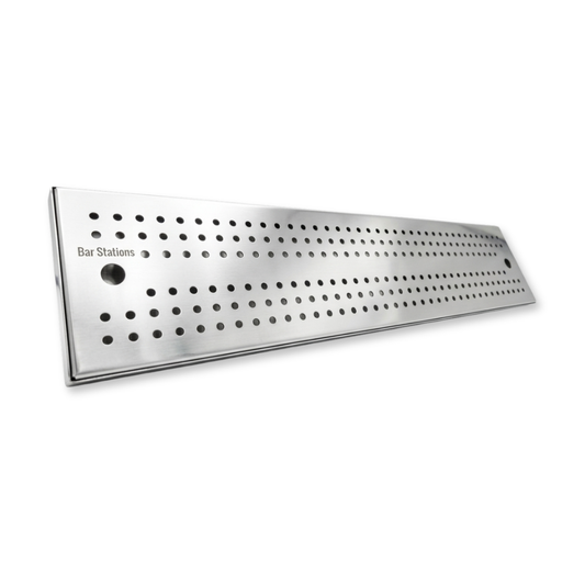 Bar mat en acero inox 120 x 20 cm