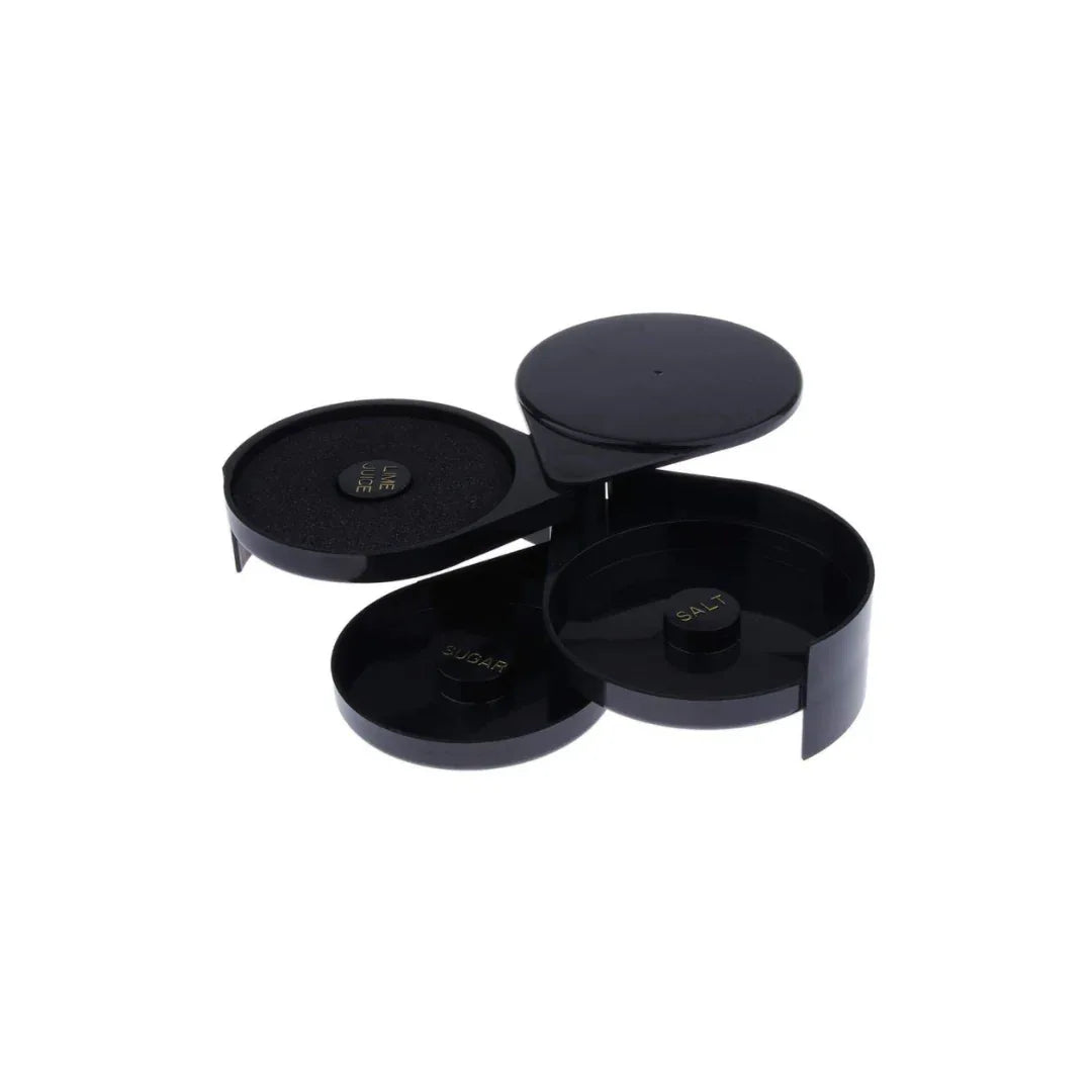 BORDEADOR DE COPAS/GLASS RIMMER, negro, 3 compartimentos