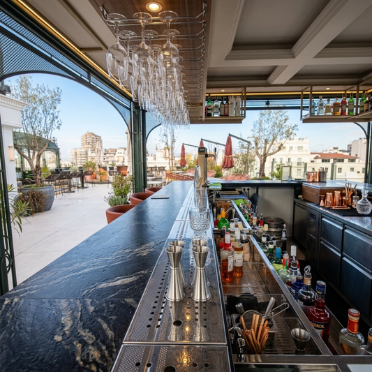 Bar mat en acero inox 120 x 20 cm